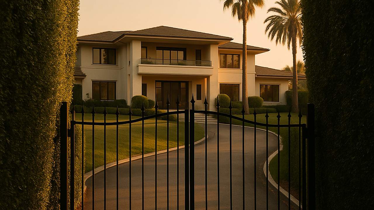 Private Los Angeles estate behind tall hedges, representing pocket listings and off-market deals.